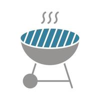 Barbecue Grill Glyphe zweifarbiges Symbol vektor