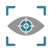 Augenfokus-Glyphe zweifarbiges Symbol vektor