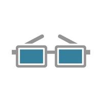 Kinobrille Glyphe zweifarbiges Symbol vektor