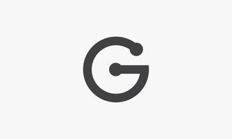 Punkt verbinden Buchstabe g Logo-Konzept isoliert auf weißem Hintergrund. vektor