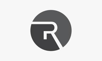 Buchstabe r-Kreis-Logo-Design-Vektor isoliert auf weißem Hintergrund. vektor