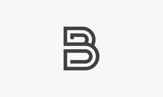 Linie b-Brief-Logo isoliert auf weißem Hintergrund. vektor