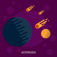 Asteroider Konceptuell illustration Design vektor
