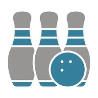 Bowling-Glyphe zweifarbiges Symbol vektor