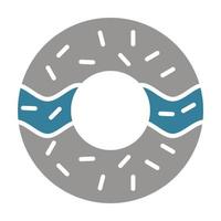 Donut-Glyphe zweifarbiges Symbol vektor