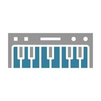 piano tangentbord glyf två färg ikon vektor