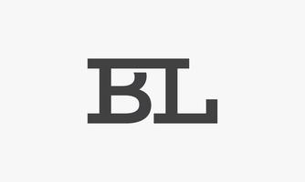 bl-Brief-Logo isoliert auf weißem Hintergrund. vektor