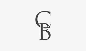 cb-Brief-Serif-Konzept isoliert auf weißem Hintergrund. vektor