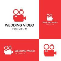Hochzeitsvideo-Logo-Symbol-Vektor-Vorlage vektor