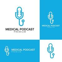 medizinische Podcast-Logo-Symbol-Vektor-Vorlage vektor