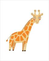 süße trendige kleine Giraffenvektorillustration. Afrikanisches Wildtier isoliert auf weißem Hintergrund vektor
