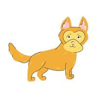 gul vektor hund illustration. färgglada tryck med hund. stiliserad husky