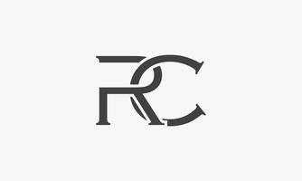 klassisches Buchstabe-RC-Logo isoliert auf weißem Hintergrund. vektor