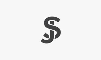 sj eller js brev logotyp koncept isolerad på vit bakgrund vektor