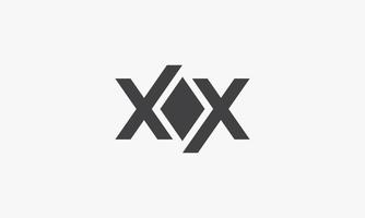 xx- oder x-Diamant-Logo auf Hwite-Hintergrund isoliert. vektor
