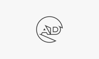 Kreislinie Brief Ad Logo Konzept isoliert auf weißem Hintergrund. vektor
