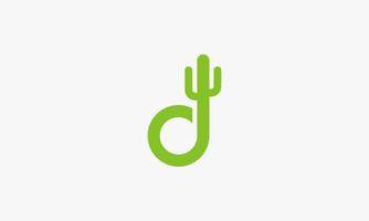 kaktus bokstaven d logotyp design vektor. isolerad på vit bakgrund. vektor