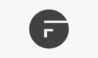 Buchstabe f Kreis-Logo-Design-Vektor isoliert auf weißem Hintergrund. vektor