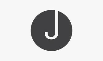 Buchstabe j Kreis-Logo-Design-Vektor isoliert auf weißem Hintergrund. vektor