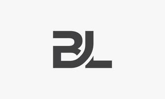 bl-Brief-Logo verbunden Konzept isoliert auf weißem Hintergrund. vektor