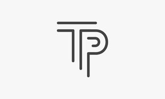 tp-Linienbrief-Logo-Konzept isoliert auf weißem Hintergrund. vektor