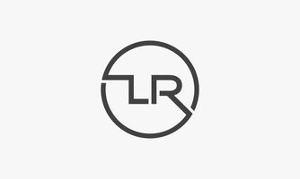 lr-Kreis-Brief-Logo-Konzept isoliert auf weißem Hintergrund. vektor