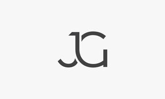 jg-Brief-Logo isoliert auf weißem Hintergrund. vektor