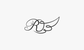 handstil bokstaven r med vinge logotyp designkoncept. vektor