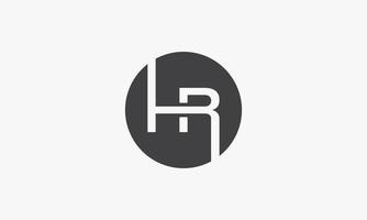 hr-Kreis-Logo-Buchstabe isoliert auf weißem Hintergrund. vektor