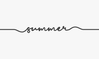 Sommer Handschrift Wort Design Vektor auf weißem Hintergrund.