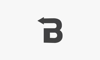 b bokstav med bakåtpilen logotyp koncept isolerad på vit bakgrund. vektor