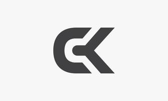 abstraktes Ck-Brief-Logo-Konzept isoliert auf weißem Hintergrund. vektor