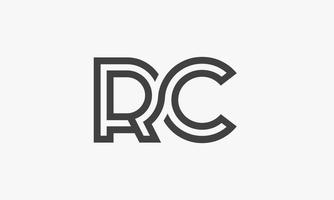 RC-Brief-Logo-Konzept isoliert auf weißem Hintergrund. vektor