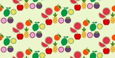 Frische Früchte Muster Hintergrund. Vektorgrafik. vektor