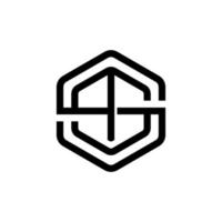 bokstaven ts, tss eller st logotypdesign. hexagon vektor mall.