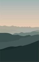 Berglandschaft. Vektor des Berges. Panoramablick. Reisen in die Berge, Klettern. Vektor-Illustration