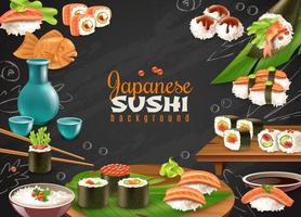 Japanischer Sushi-Hintergrund vektor