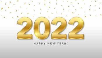 gott nytt år 2022 bakgrund. elegant guldtext med ljus. vektor illustration