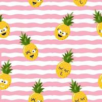 ananas frukt seamless mönster bakgrund, vektorillustration för textiltryck, tapeter, modedesign vektor