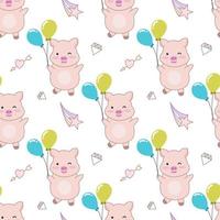 Süßes Schwein nahtlose Muster kreativ für Textur für Stoff, Verpackung, Textilien, Tapeten, Bekleidung. Vektor-Illustration-Hintergrund. vektor
