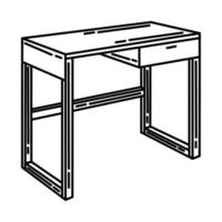 Schreibtisch-Symbol. Gekritzel handgezeichnet oder Umriss-Icon-Stil vektor