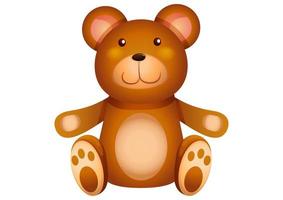 Teddybär-Spielzeug-Cartoon isoliert auf weißem Hintergrund. Teddybär-Vektorgrafik vektor