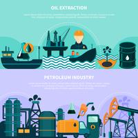 offshore petroleumproduktion banners vektor