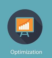 optimering platt koncept ikon vektorillustration vektor
