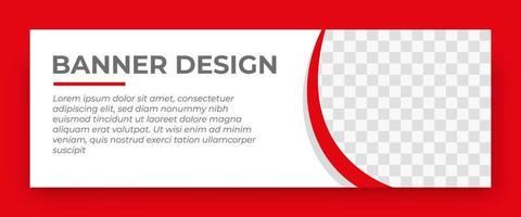 kreativ webbbanner mall. standardstorlek med plats för foton. banner mallar design med röd färg. vektor illustration