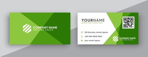 modern visitkortsdesign. dubbelsidig designmall för visitkort. platt grön gradering visitkort inspiration vektor