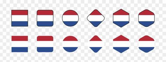 uppsättning vektor nederländska flaggan, nederländska flaggan illustration, nederländska flaggan bild, nederländska flaggan bild, vektorillustration