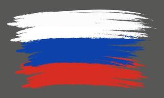 flacher russischer Flaggenvektor. Nationalflagge Russlands im Pinselstil. Vektor-Illustration vektor