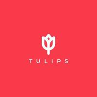 tulpan logotyp. abstrakt blomma tulpan logotyp ikon design vektorbild med enkel linjekonst stil. vektor illustration