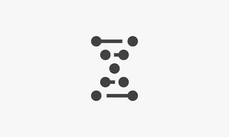 Punkte Buchstabe n Logo-Design-Vektor vektor